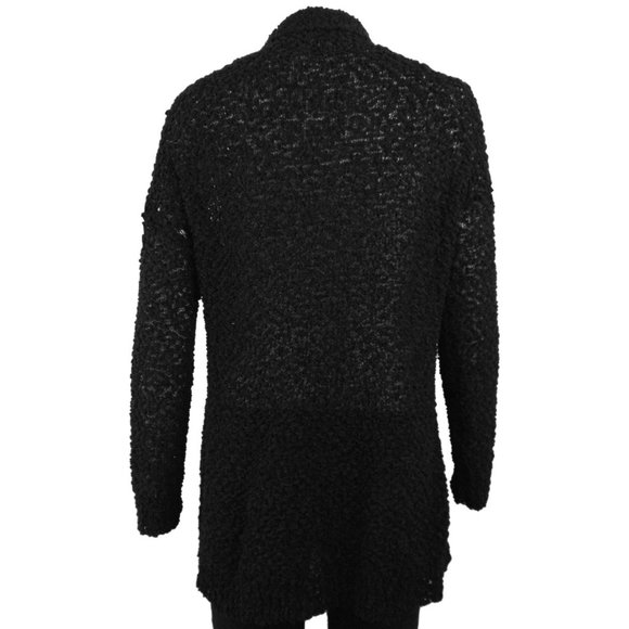 NWT URBANOLOGY | Black Loose Popcorn Knit Open Cardigan - Picture 2 of 4